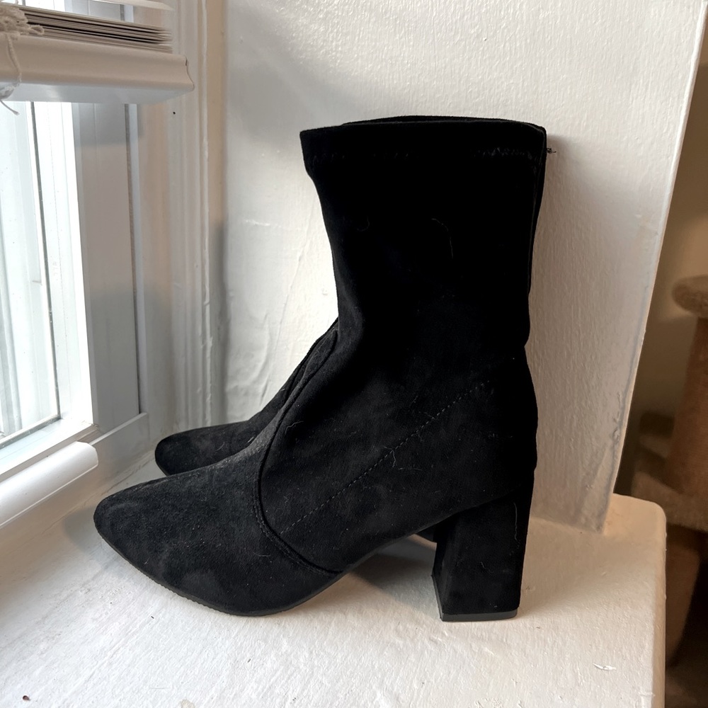 black shein boots, size 8